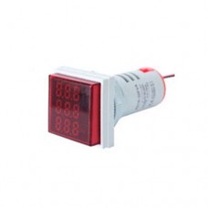 Светодиодная индикаторная лампа цифровой амперметр и вольтметр KLS Electronic AD112-22F 60-500 В красный ⌀ 22 мм